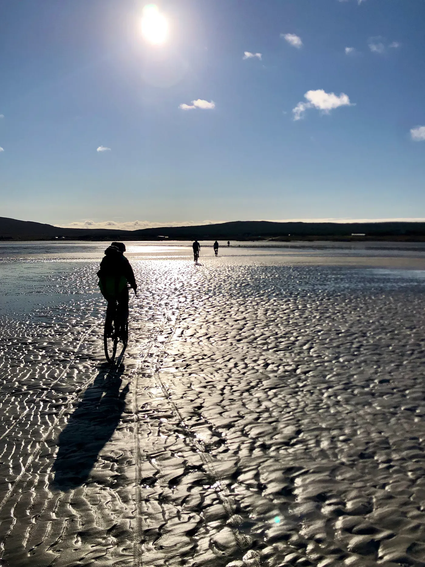 Cycling across to Vallay