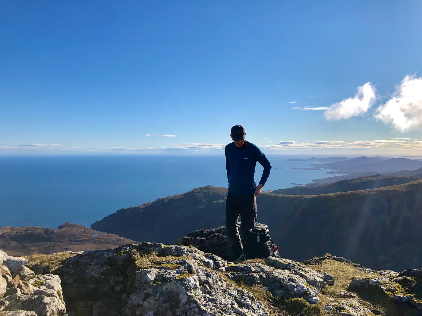 Jon on the summit of Hecla, looking east
